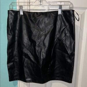 Native Black Faux Leather Mini Skirt